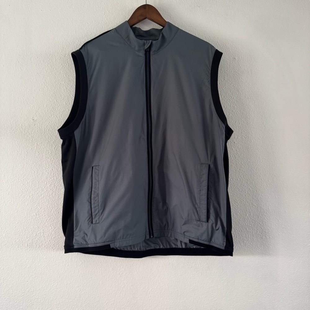 Adidas Gray Black Full Zip Climaproof Golf Windbreaker Vest XL Athletic Gorpcore - Picture 13 of 13